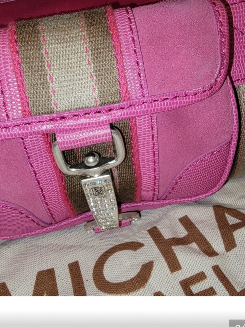 MICHAEL KORS LUXE SPORT SATCHEL/HANDBAG in beautiful BARBIE PINK Fuschia NWT - Picture 3 of 10